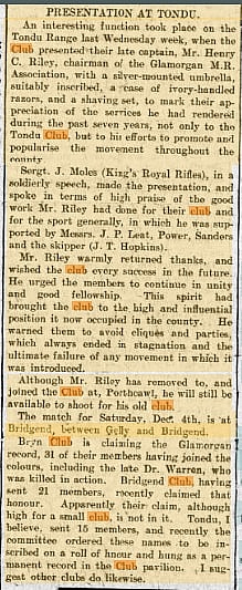 Glamorgan Gazette 3rd December 1915